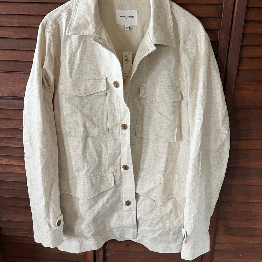 Beige Button-Up Jacket